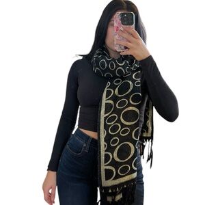 Elegant Black and Gold Scarf